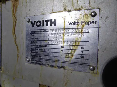 Used 2014 VOITH MSS04/03-FR In-Line Pressure Screener Pennsylvania US | Global Equipment International, LLC #1444514