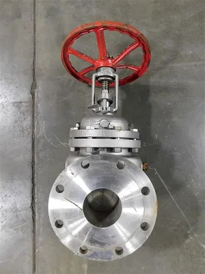4" Aloyco Stainless Steel Gate Valve Class 150 CF8M Rising Stem Bent Handle Used