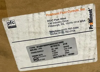 New | in-Stock PROMINENT BT4B0708NPE9000UD0100000 Pumps | Surplus Asset Holdings #1206362