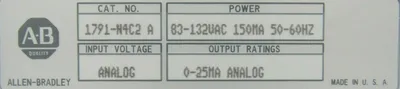 NEW ALLEN BRADLEY 1791-N4C2 ANALOG MODULE SER A 1791N4C2