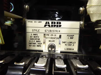 ABB 671B157A14 Type CA-16 Differential Relay 40-160 Amps Used
