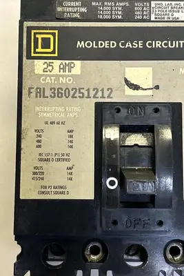 Used SQUARE D FAL360251212 Miscellaneous Equipment (Electrical & Power) | Surplus Asset Holdings #1203367
