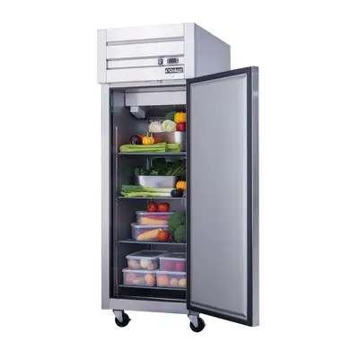 New | in-Stock Dukers New Dukers D28AR Commercial Single Solid Door Top Mount Reach-in Refrigerator in Stainless Steel Refrigerators Illinois US | Falcon Restaurant Supply #1376365
