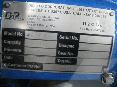 New | in-Stock Discflo 402-14 Pumps New Hampshire US | Bitter End Trading #1453022