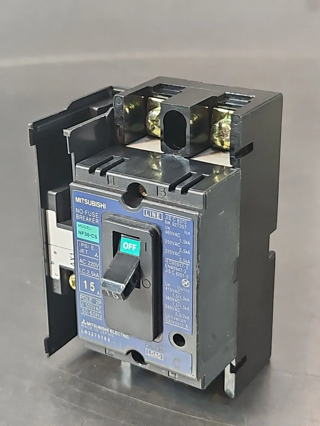 Mitsubishi NF30-CS No Fuse Circuit Breaker 2 Pole 15 AMP loc4D3