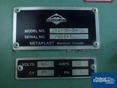USED Metaplast 10' Metaplast Vacuum Sizing Table, Model MVSP10-2-5L