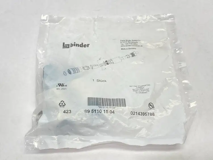 New | in-Stock BINDER CABLE CONNECTOR FEMALE M16 4-PIN Cable & Wire | Maverick Industrial Sales #1099805