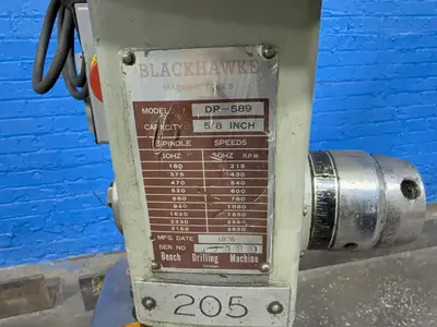 Used 1976 BLACKHAWKE DP589 Heavy Duty & Sensitive Single Spindle Drills Ohio US | HGR 24 #1150489