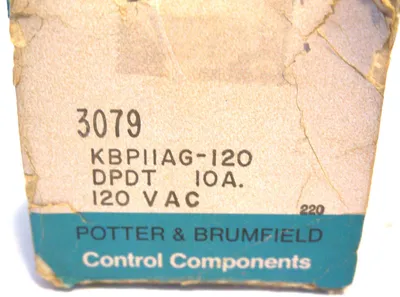 NEW POTTER & BRUMFIELD KBPIIAG-120 POWER RELAY 120VAC KBPIIAG120