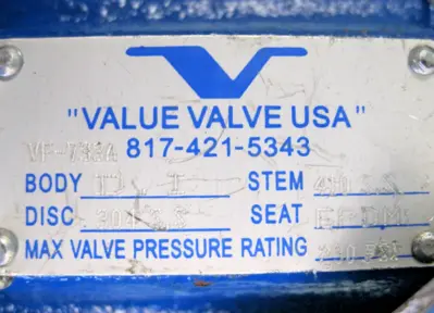 NEW Value Valve USA VF-733A