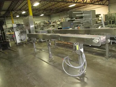 Hanover 6" wide x 14-ft Long Stainless Steel Flat Top Chain Conveyor