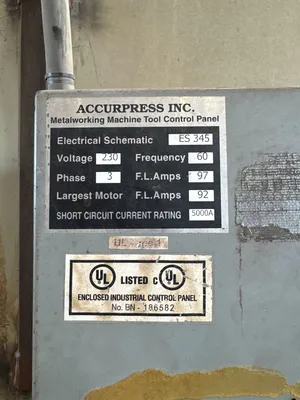 Used 2007 ACCURSHEAR 650010 Power Squaring Shears (Inch) California US | JPS International Inc #1359937