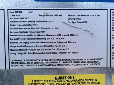 Used VENTILATION DIRECT _UNKNOWN_ Gas Heaters Colorado US | DH Griffin Used Equipment #1383789