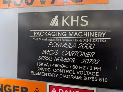 USED KHS – BARTELT FORMULA 2000 IMC / S CARTONER