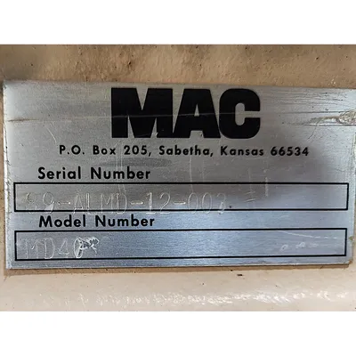 Used MAC EQUIPMENT MD40 Valves/Fittings West Virginia US | JM Industrial #1506525