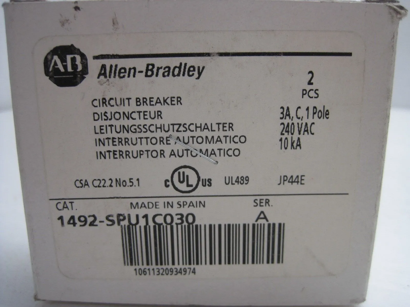 NEW ALLEN BRADLEY 1492-SPU1C030 CIRCUIT BREAKER 1492SPU1C030