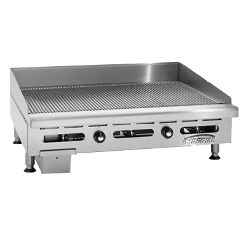 Imperial IGG-72 72" Gas Griddle w/ Thermostatic Controls - 1" Grooved Steel Plate, Natural Gas
