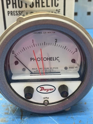 Dwyer R051209WH2 Photohelic Pressure Switch/Gage Fast 🇺🇸 Shipping + Warranty