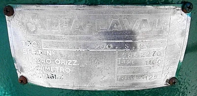 Alfa-Laval MAB 206S-24 oil purifier, SS.