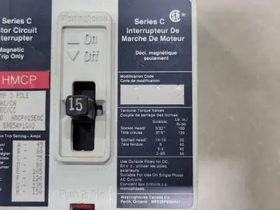 USED WESTINGHOUSE HMCP015E0C