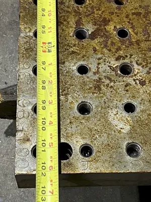 102" X 30" X 2" DRILLED & TAPPED STEEL LAYOUT PLATE: STOCK #18318
