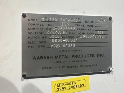 USED WABASH WABASH MIL125-2424-4CTM PRESS