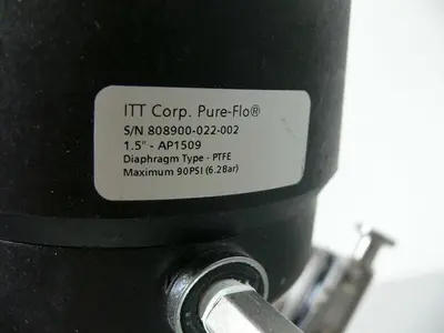 USED LOT OF 3 - ITT PURE-FLO 1.5" DIAPHRAGM ACTUATOR W/ SWITCH (X2) & DIAPHRAGM VALVE