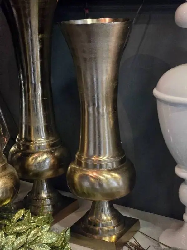 Lot of (1) Metal Decorative Floor Vase - Majesty by Accent Décor 10 1/2" x 32" (gold)