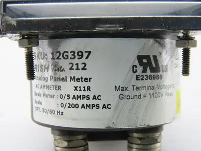 Rish Vista 12G397 Analog Panel Meter 0/200Amps AC