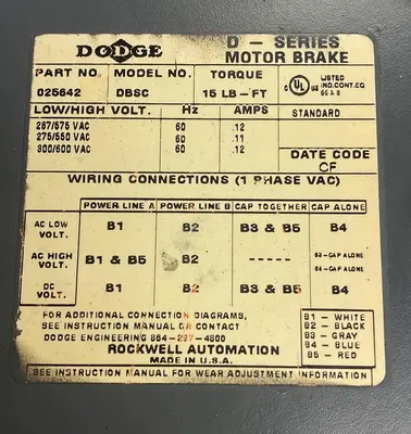Used DODGE DBSC Industrial Controls Ohio US | Surplus Asset Holdings #1235563