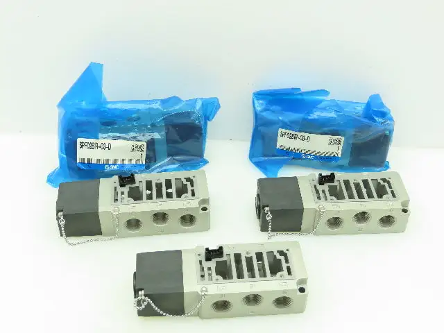 SMC SPF0281R-03-D Pneumatic Solenoid Valve Subplate 3/8"NPT  4/5 Port LOT OF 5