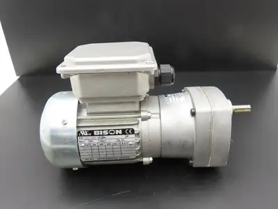 Bison 017-175-0025 Offset Parallel Gearmotor 0.08Hp 230VAC 25.2:1 Ratio 63rpm