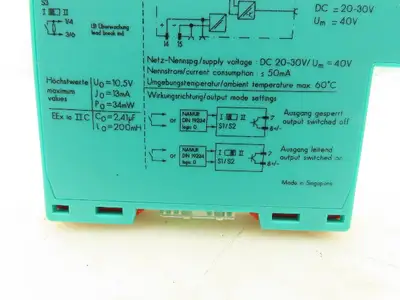 Pepper Fuchs KFDS-SOT2-Ex2 Switch Amplifier 2-Channel Isolated 20-30VDC