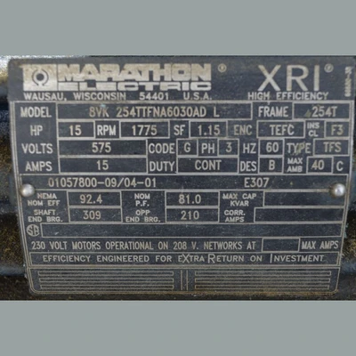 Marathon 15 hp Electric Motor
