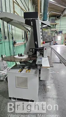 USED 2016 BIESSE AKRON 1440A USED EDGEBANDER WITH CORNER ROUNDING AND PREMILLING ++