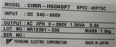 NEW YASKAWA CIMR-H5D40P7 SERVO DRIVE 40P75C CIMRH5D40P7