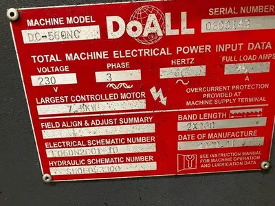2023 DOALL DC-560NC FULLY AUTOMATIC HIGH PRODUCTION SAW Horizontal Band Saws | Maurice Cohen (9)