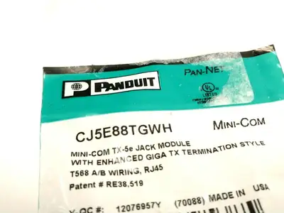 New | in-Stock Panduit CJ5E88TGWH Misc Electrical & Power Parts Michigan US | Maverick Industrial Sales #1392222