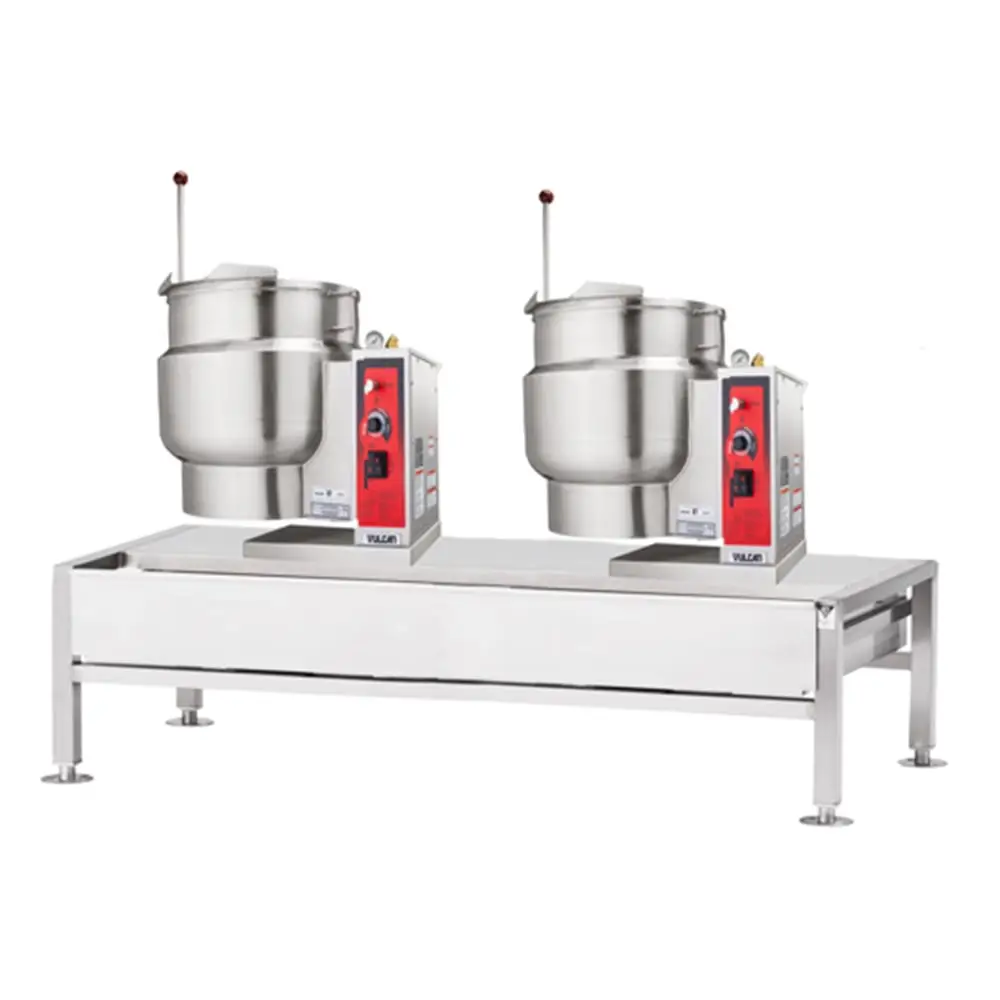 Vulcan VEKT64/1212 (2) 12 Gal Steam Kettles & Stand Assembly - Manual Tilt, 2/3 Jacket, 230v/1ph