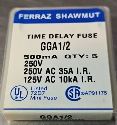 Ferraz Shawmut GGA1/2 Time Delay Fuse 250V (LOT OF 64) loc4D26