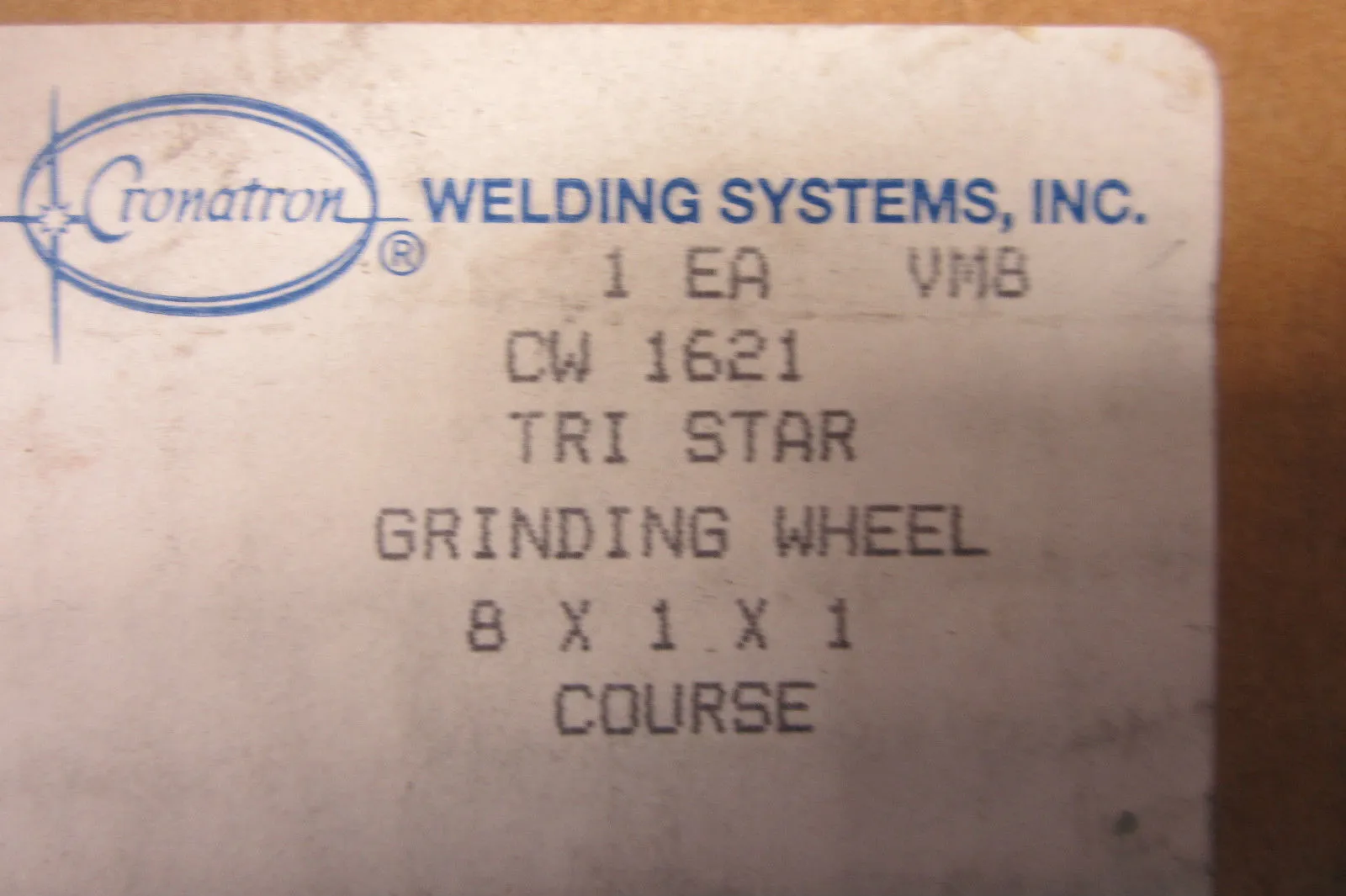 NEW CRONATRON WELDING SYSTEMS GRINDING WHEEL 8X1X1