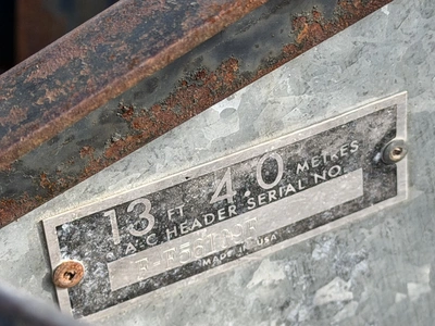 (1) 13' grain head with steel tines, for parts or repair only, in non-working condition, S/N F-F5610...