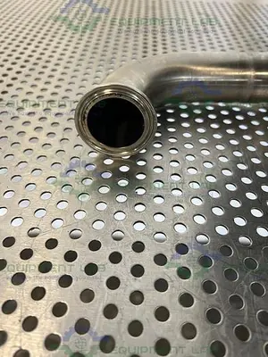 USED ITT PURE-FLO A216 4-WAY DIAPHRAGM STAINLESS STEEL VALVE W/ 1.5" SANITARY FITTING
