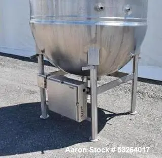 Used Hamilton 500 Gallon Stainless Steel Kettle – Jacketed, 125 PSI, Full Vacuum
