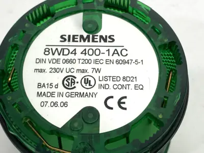 Used Siemens Green Steady Stack Light 70mm 230V Lighting Michigan US | Maverick Industrial Sales #1401936
