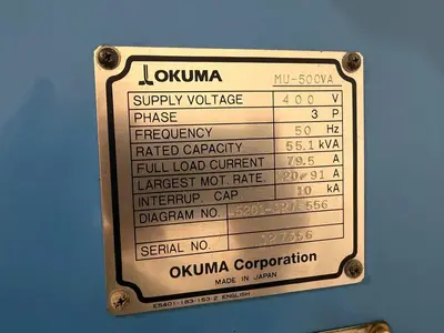Used 2007 OKUMA MU-500VA Vertical Machining Centers (5-Axis or More) Illinois US | Aucto #1306859