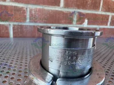 USED BS&B FR-C SAFETY HEAD 1" FITTING W/ 45 PSIG RUPTURE DISC,  3/4" TEE FITTING