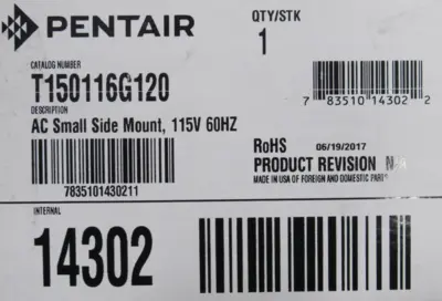 NEW PENTAIR T150116G120 AIR CONDITIONER 800 BTU