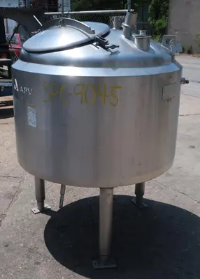 SPC9045  Tank 125 gallon vertical tank, Stainless Steel, 75 MAWP @350 F, -20 @ 75 PSIG jacket, dish