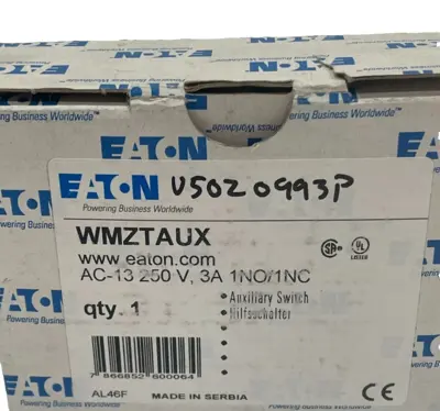 NEW EATON LOT OF 3 WMZTAUX AUXILIARY CONTACT AC-13 250V 3A 1NO/1NC